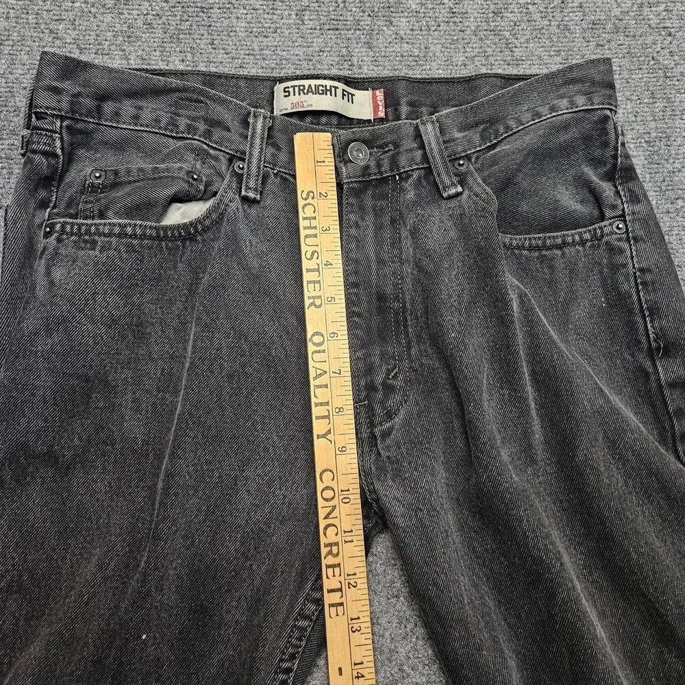 Vintage Levis 505 Jeans Mens 33x34 Black Faded Denim Straight Fit Workwear Y2K